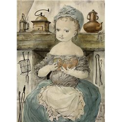 Девушка с картофелем - Модульная картины, Репродукции, Декоративные панно, Декор стен