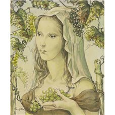 Картина на холсте по фото Модульные картины Печать портретов на холсте Девушка с виноградом