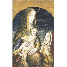 Картина на холсте по фото Модульные картины Печать портретов на холсте Мадонна с младенцем и женская фигура