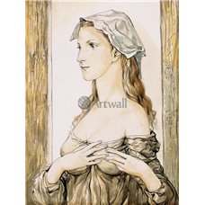 Картина на холсте по фото Модульные картины Печать портретов на холсте Молодая женщина со скрещенными на груди руками