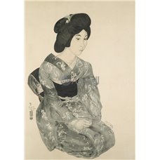 Картина на холсте по фото Модульные картины Печать портретов на холсте Молодая женщина в японском кимоно
