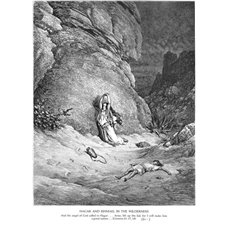 Картина на холсте по фото Модульные картины Печать портретов на холсте Агарь и Измаил в пустыне, Ветхий Завет