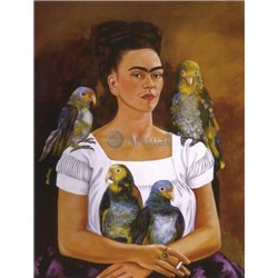 Автопортрет с попугаями - Модульная картины, Репродукции, Декоративные панно, Декор стен