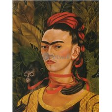 Картина на холсте по фото Модульные картины Печать портретов на холсте Автопортрет с обезьянкой