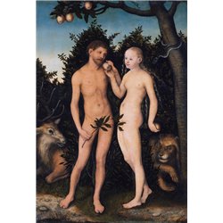 Адам и Ева в раю - Модульная картины, Репродукции, Декоративные панно, Декор стен