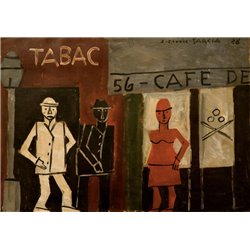 Три фигуры у кафе - Модульная картины, Репродукции, Декоративные панно, Декор стен