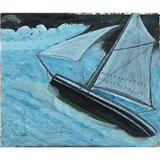 Картина на холсте по фото Модульные картины Печать портретов на холсте Маленькая лодка в бурном море