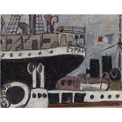 Корабль в порту - Модульная картины, Репродукции, Декоративные панно, Декор стен