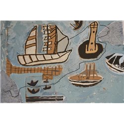 Корабли и маяк - Модульная картины, Репродукции, Декоративные панно, Декор стен