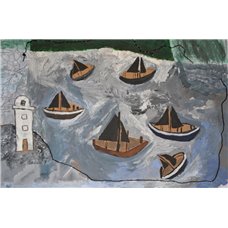 Картина на холсте по фото Модульные картины Печать портретов на холсте Шесть лодок