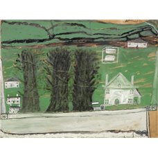 Картина на холсте по фото Модульные картины Печать портретов на холсте Три дерева и белый дом