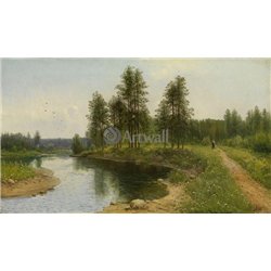 Речной пейзаж с фигурой