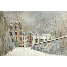 Картина на холсте по фото Модульные картины Печать портретов на холсте Улица Мон-Жени в снегу