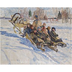 Дети в санях