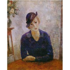 Картина на холсте по фото Модульные картины Печать портретов на холсте Женщина в синем