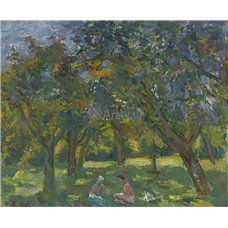 Картина на холсте по фото Модульные картины Печать портретов на холсте Две женщины, сидящие среди деревьев