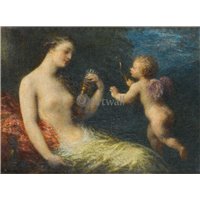 Портреты картины репродукции на заказ - Венера и амур
