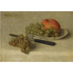 Натюрморт с яблоками и виноградом - Модульная картины, Репродукции, Декоративные панно, Декор стен