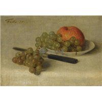 Портреты картины репродукции на заказ - Натюрморт с яблоками и виноградом