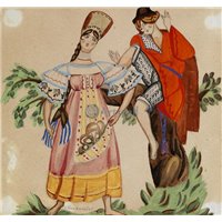 Портреты картины репродукции на заказ - Фигуры в русских национальных костюмах