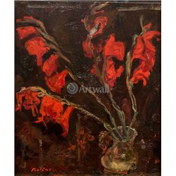 Красные гладиолусы - Модульная картины, Репродукции, Декоративные панно, Декор стен