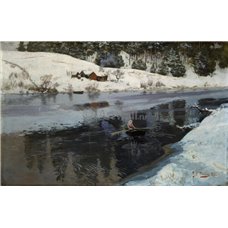 Картина на холсте по фото Модульные картины Печать портретов на холсте Река Симоа зимой