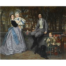 Картина на холсте по фото Модульные картины Печать портретов на холсте Портрет маркиза и маркизы Мирамон и их детей