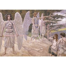 Картина на холсте по фото Модульные картины Печать портретов на холсте Изгнание Адама и Евы из рая