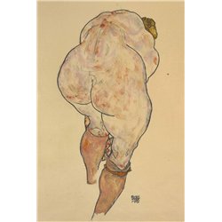 Женщина, натягивающая чулки