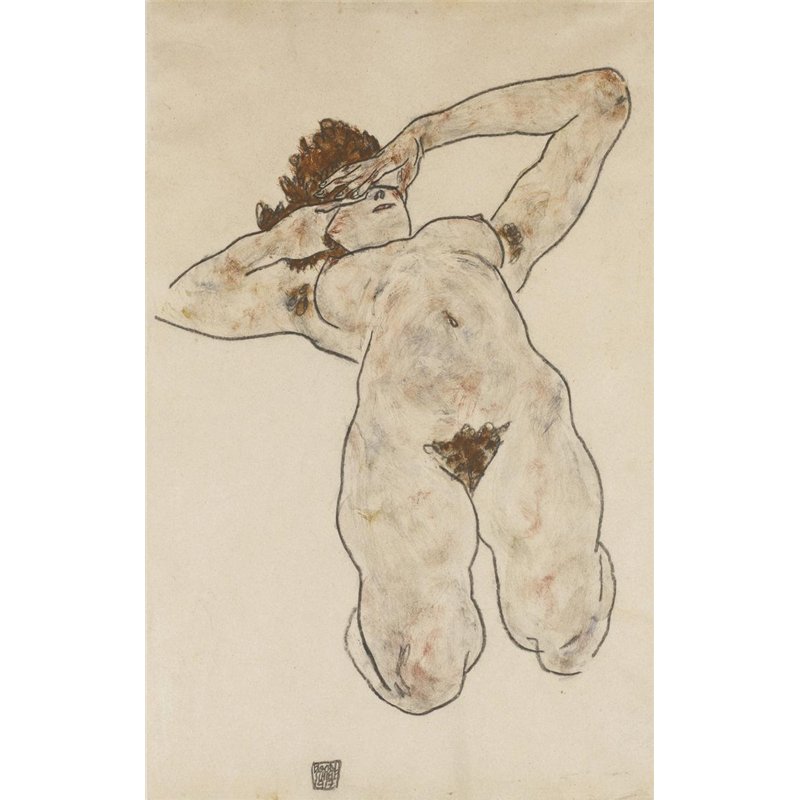 Обнаженная, закрывающая глаза