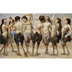 Восемь танцующих женщин с телами птиц - Модульная картины, Репродукции, Декоративные панно, Декор стен