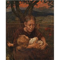 Портреты картины репродукции на заказ - Бабушка с ребенком