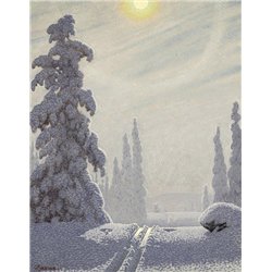 Сверкающий зимний пейзаж