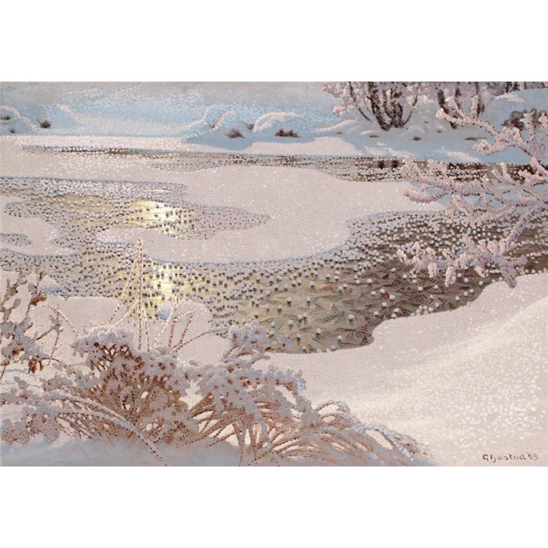 Иней на замерзшем озере