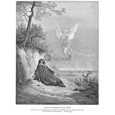 Картина на холсте по фото Модульные картины Печать портретов на холсте Ангел кормит Илию, Ветхий Завет
