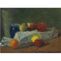 Портреты картины репродукции на заказ - Натюрморт с яблоками и лимоном
