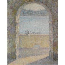Картина на холсте по фото Модульные картины Печать портретов на холсте Вид на море через каменную арку, Вильфранш-сюр-Мер