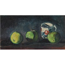 Картина на холсте по фото Модульные картины Печать портретов на холсте Три яблока и чашка