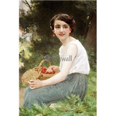 Картина на холсте по фото Модульные картины Печать портретов на холсте Девушка с вишнями