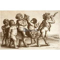 Четыре мальчика, юный сатир и леопард
