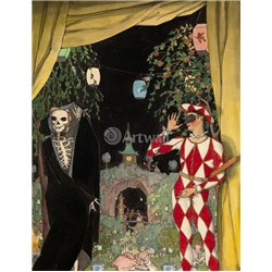 Арлекин и смерть - Модульная картины, Репродукции, Декоративные панно, Декор стен