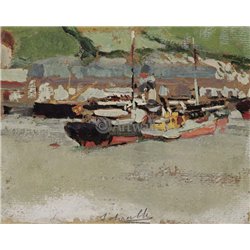 Лодки в гавани - Модульная картины, Репродукции, Декоративные панно, Декор стен