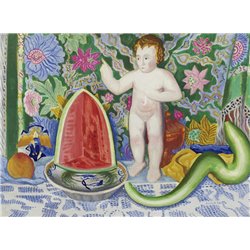 Натюрморт с ребенком и арбузом - Модульная картины, Репродукции, Декоративные панно, Декор стен