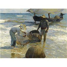 Картина на холсте по фото Модульные картины Печать портретов на холсте Рыбаки из Валенсии