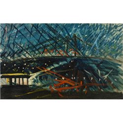 Бруклинский мост ночью - Модульная картины, Репродукции, Декоративные панно, Декор стен