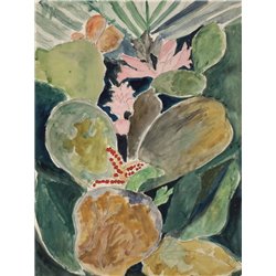 Цветущий тропический кактус - Модульная картины, Репродукции, Декоративные панно, Декор стен