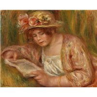 Портреты картины репродукции на заказ - Андре в шляпе, чтение