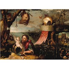 Картина на холсте по фото Модульные картины Печать портретов на холсте Аноним «Св. Христофор и юный Христос»