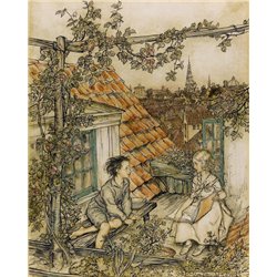 Кай и Герда в их садике на крыше - Модульная картины, Репродукции, Декоративные панно, Декор стен