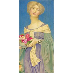 Девушка с розами - Модульная картины, Репродукции, Декоративные панно, Декор стен